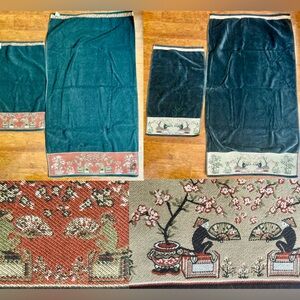 VTG. SAN ISIDRO EMBROIDERED MONKEYS MADE IN BRAZIL (1)BATH & (1)HAND TOWEL SET